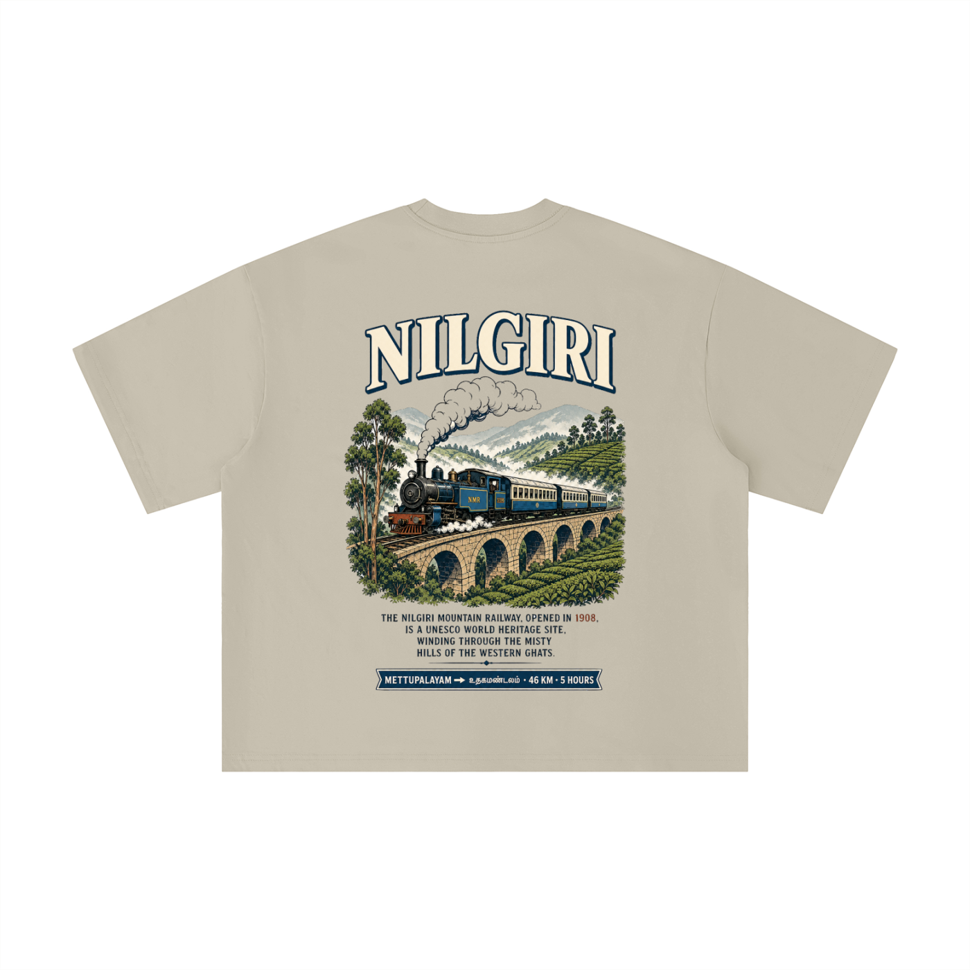 Blue Mountain Line Boxy Oversized Tee