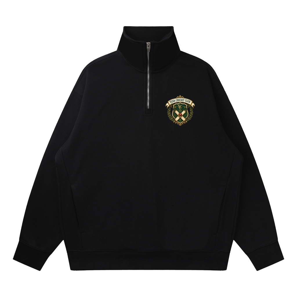 The Badge Quarter-Zip Drop Shoulder Sweatshirt