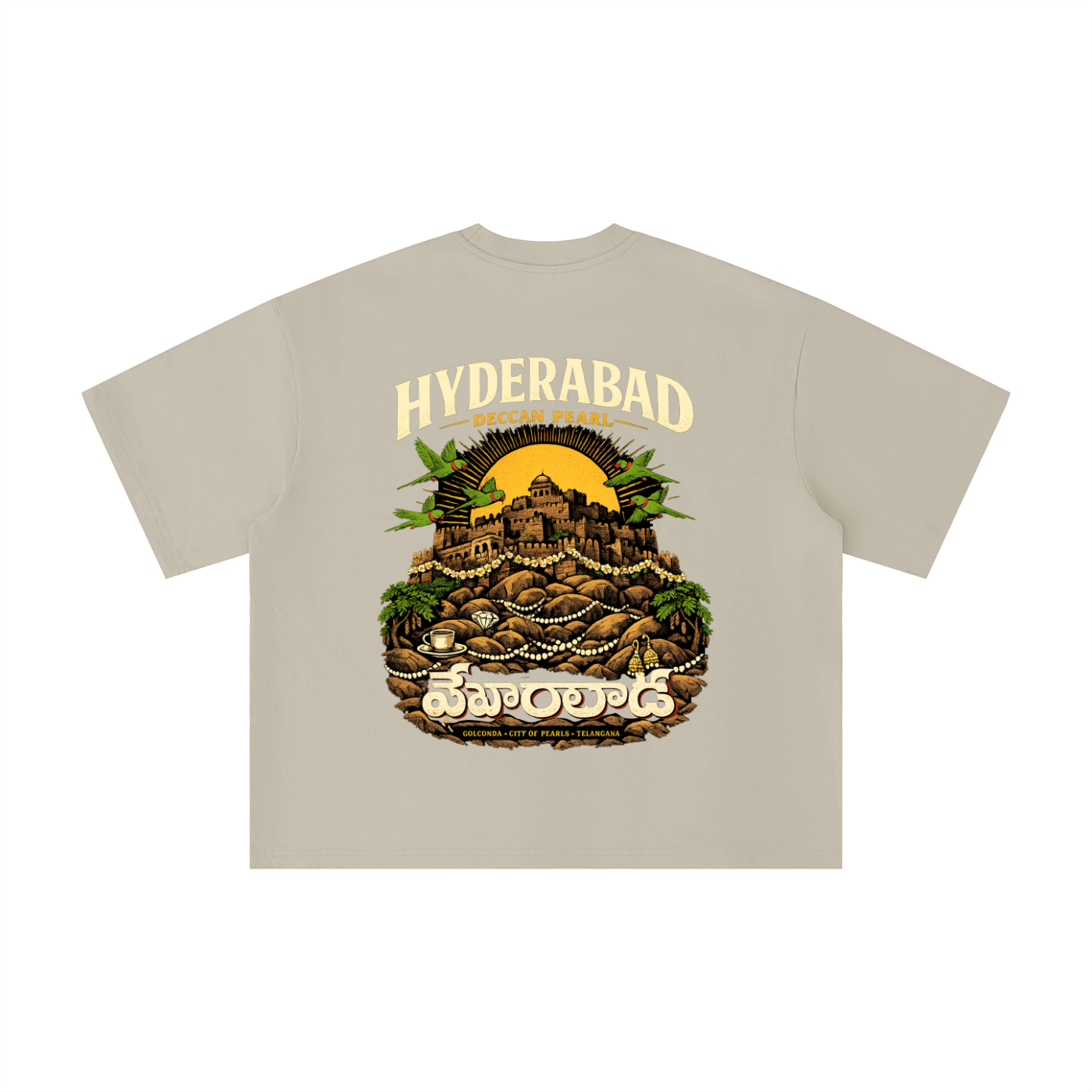 Hyderabad Deccan Pearl Boxy Oversized Tee
